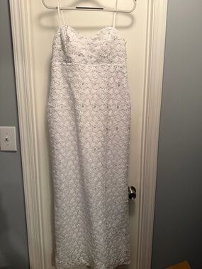 Lilly Pulitzer White Strapless Lace Maxi Dress